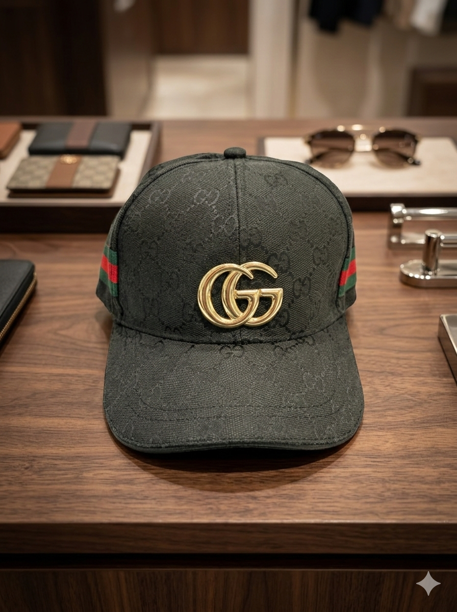 Gg Signature Monogram Web Baseball Cap in Black