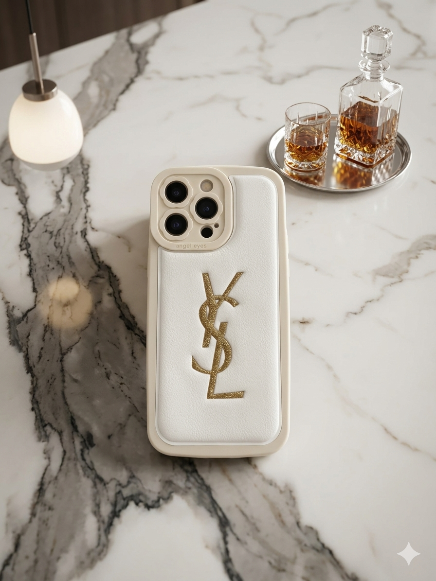 Elite Monogram Vegan Leather Case – Gold Emblem Series
