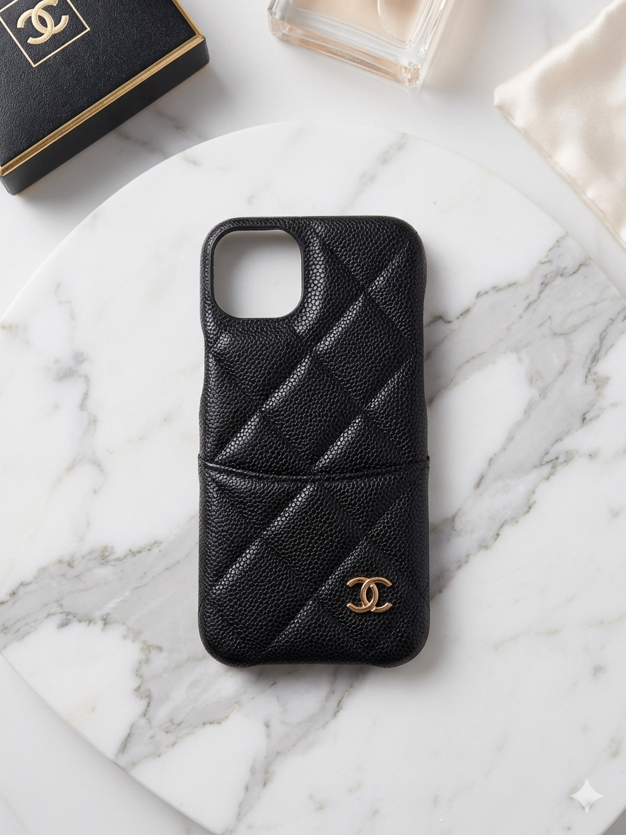 Luxury Quilted Caviar Leather Case for iPhone 14 case — Elegant & Chic
