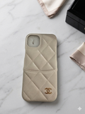 Luxury Quilted Caviar Leather Case for iPhone 14 case — Elegant & Chic