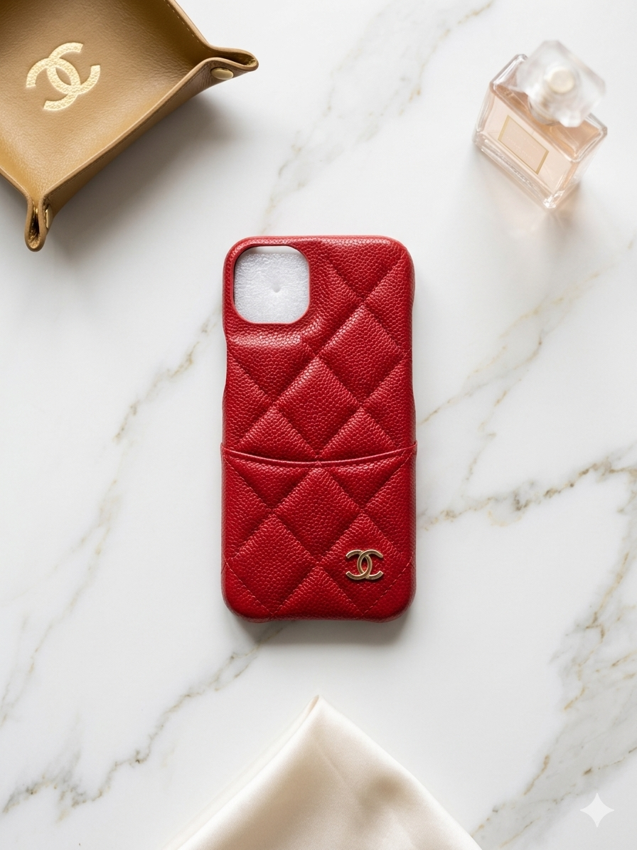 Luxury Quilted Caviar Leather Case for iPhone 14 case — Elegant & Chic