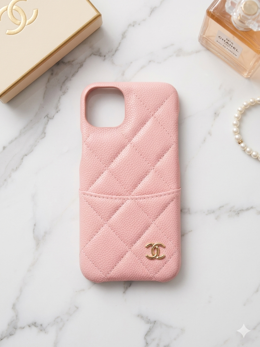 Luxury Quilted Caviar Leather Case for iPhone 14 case — Elegant & Chic