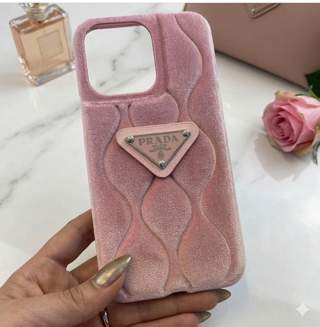 Pink Velvet Wavy Case for iPhone 14 Pro Max ✨
