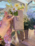 Luxury Embossed Monogram Crossbody Phone Case with Detachable Strap for iPhone 13 Pro Max