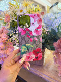 Gg Bloom in Luxury – Designer-Inspired Floral Monogram iPhone Case