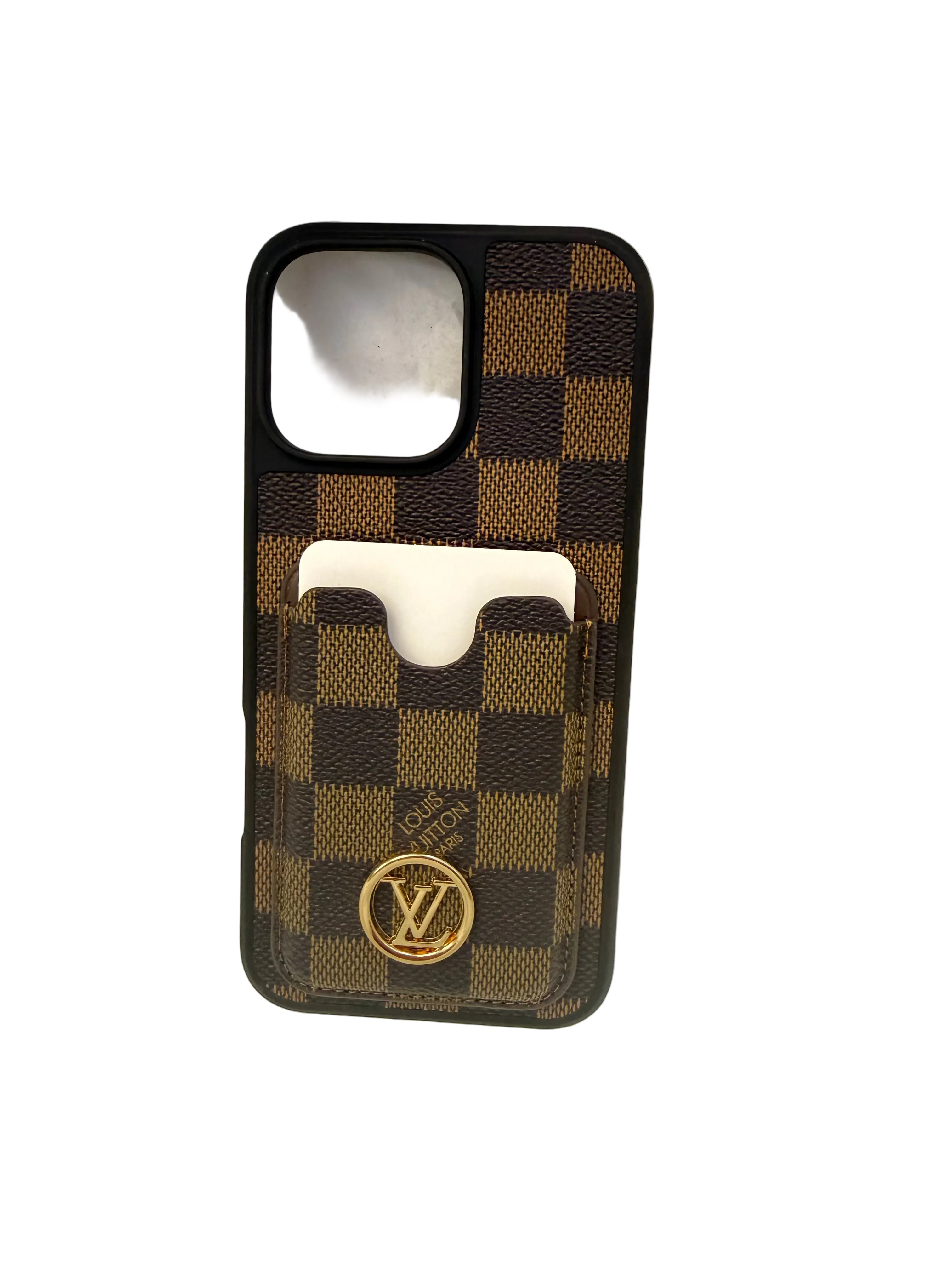 Lv Luxury Inspired Checkered Card Pocket Case