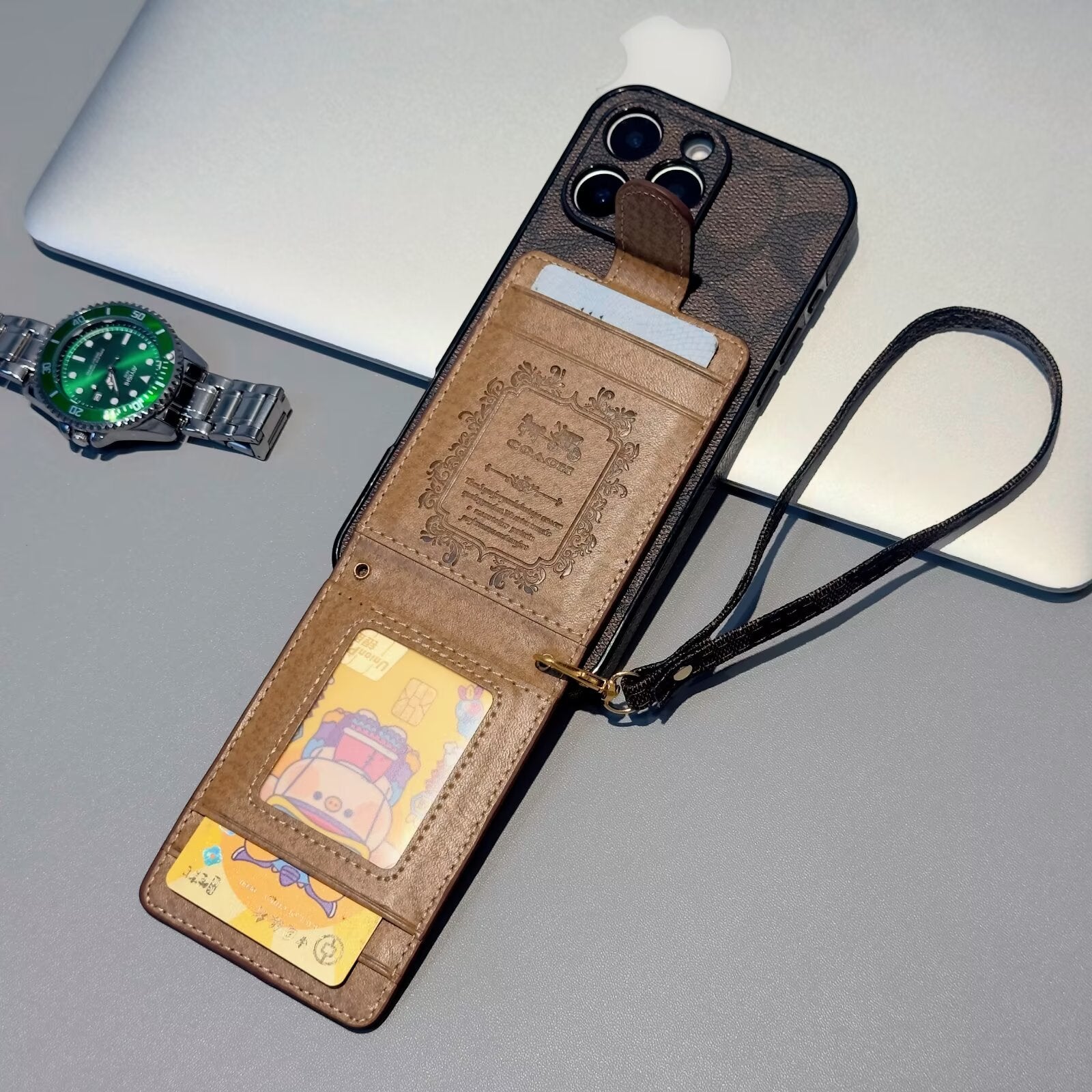 Sophisticated Crossbody iPhone Case with Integrated Card Wallet