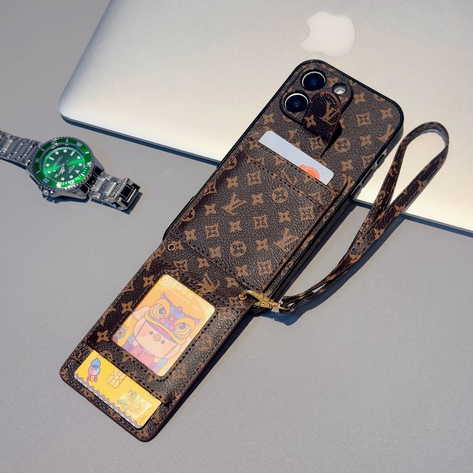 Sophisticated Crossbody iPhone Case with Integrated Card Wallet