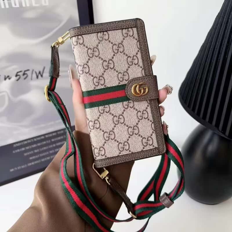 Lv Luxury Inspired Monogram Wallet Phone Case