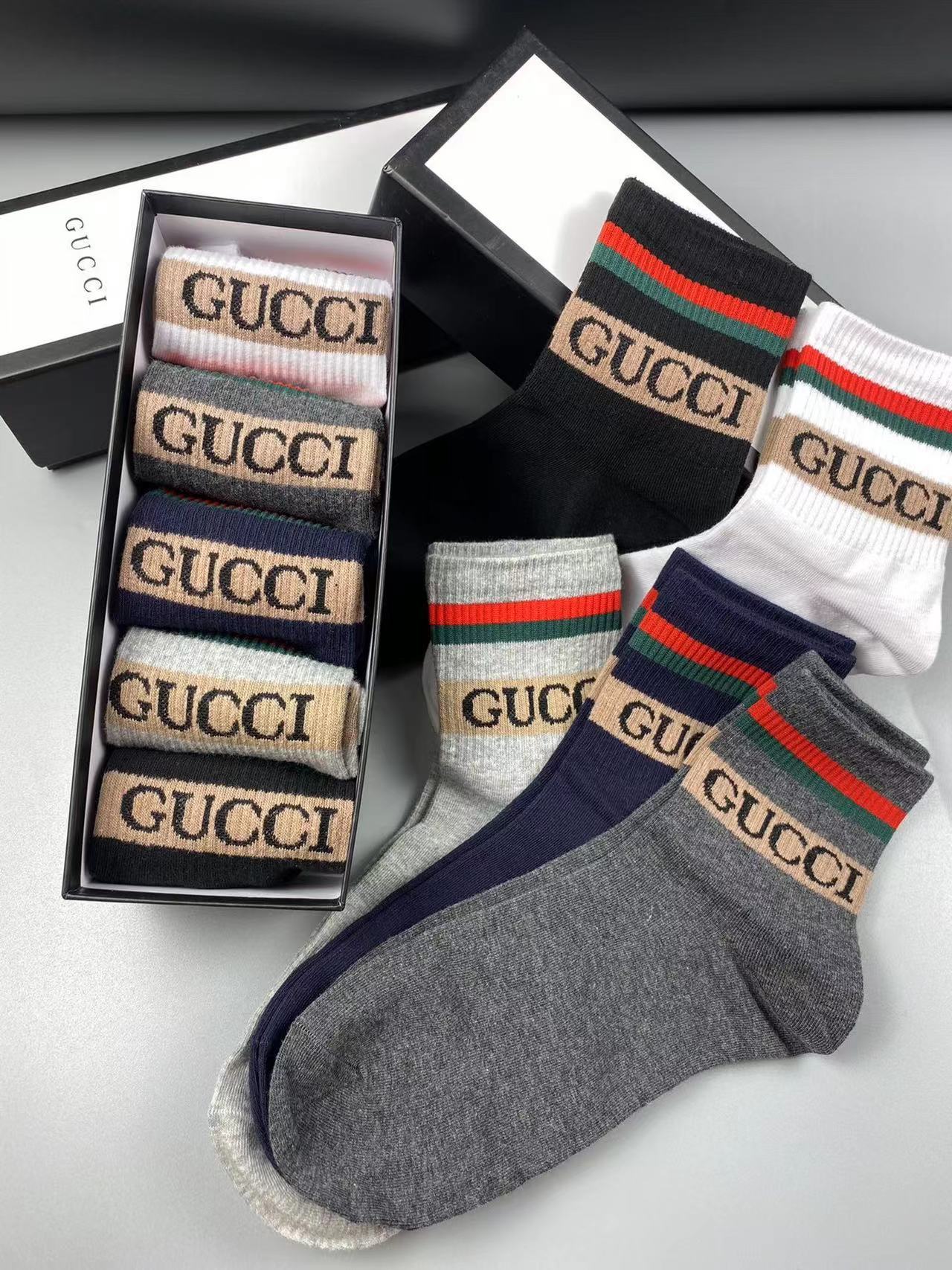 Designer-Inspired Statement Socks (5-Pair Gift Box Set)
