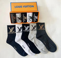 Luxury Designer-Inspired Crew Sock Gift Box Set (5-Pair Pack)