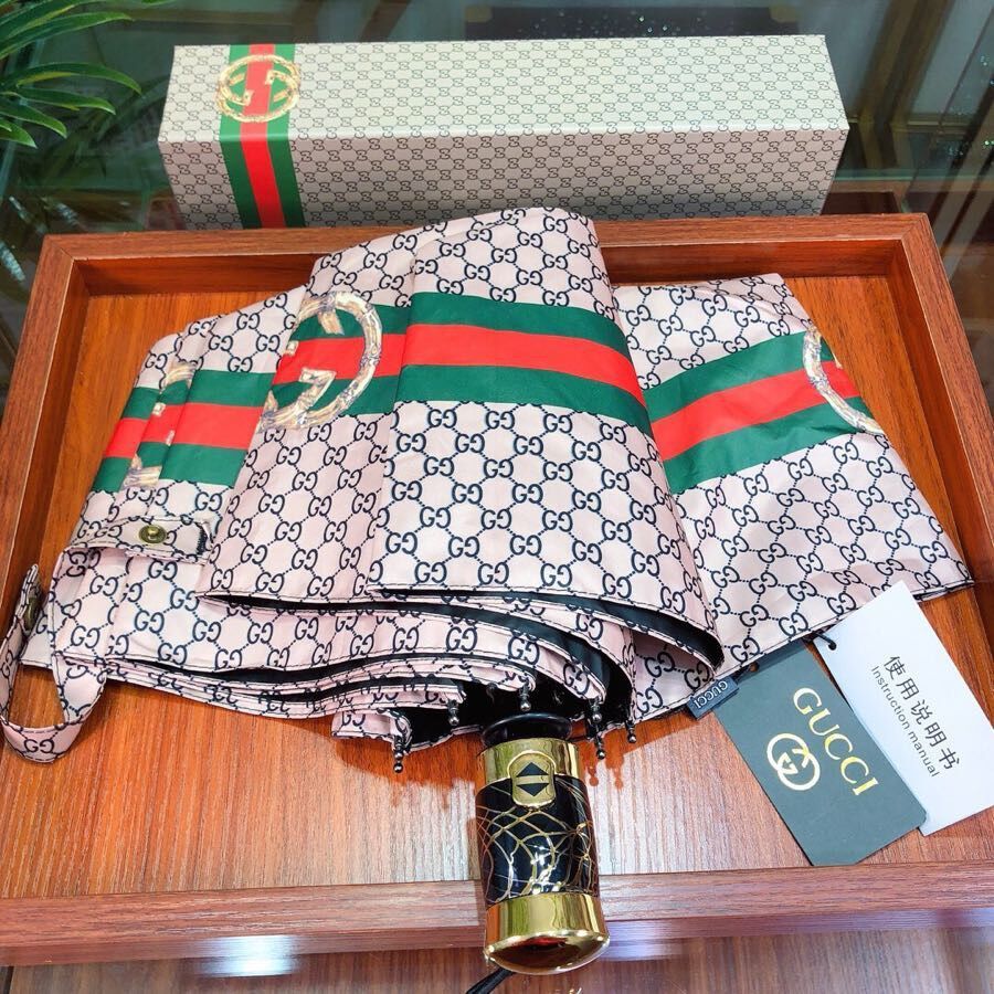 Designer-Inspired Monogram & Web Stripe Umbrella