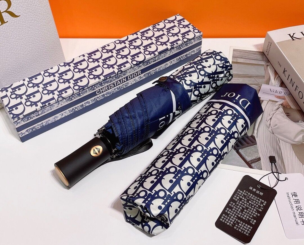 Designer-Inspired Monogram Compact Umbrella