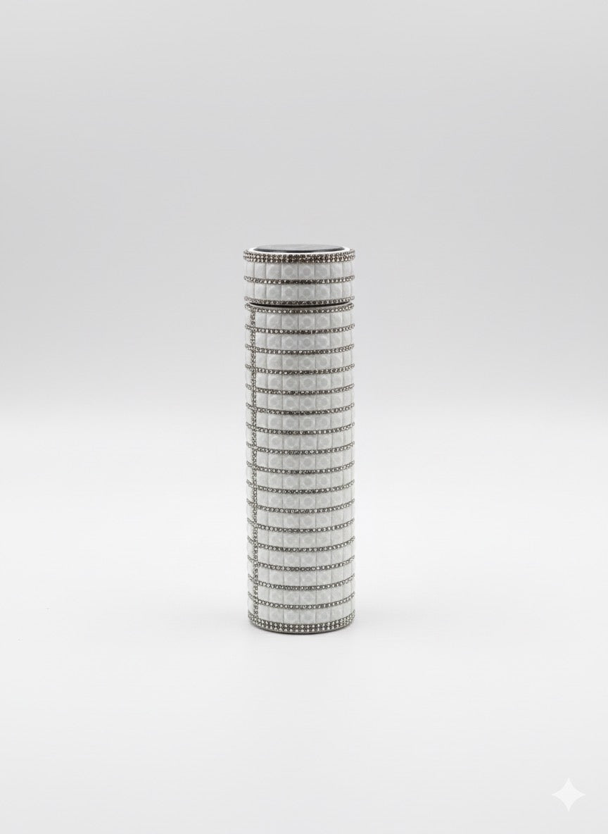 High-Gloss Ceramic Quilted Rhinestone Travel Flask