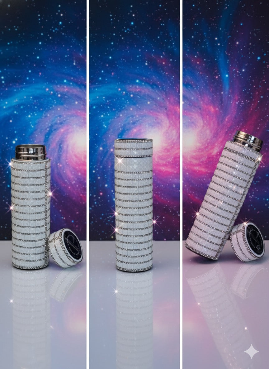 High-Gloss Ceramic Quilted Rhinestone Travel Flask