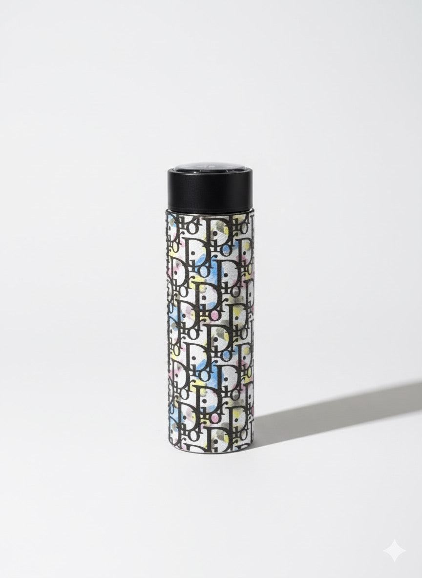 DIOR Inspired White Oblique Monogram & Watercolor Flask