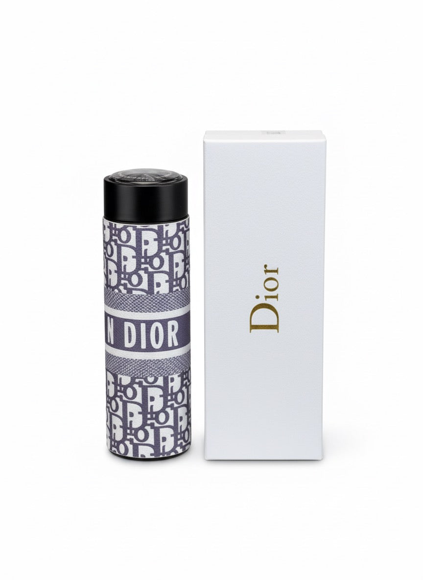 DIOR Inspired Navy Oblique Monogram Travel Flask with Box