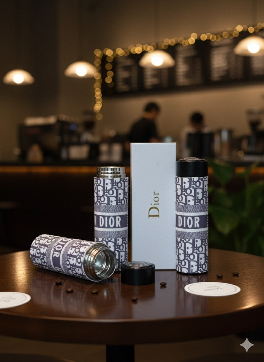 DIOR Inspired Navy Oblique Monogram Travel Flask with Box